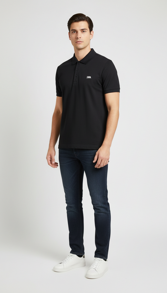 Black Collared Polo T-Shirt