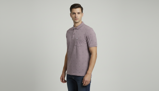 Brown Polo Printed T-Shirt