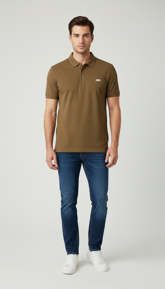 Brown Collared Polo T-Shirt