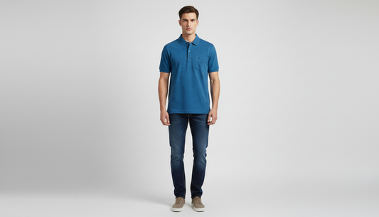 Blue Polo Printed T-Shirt