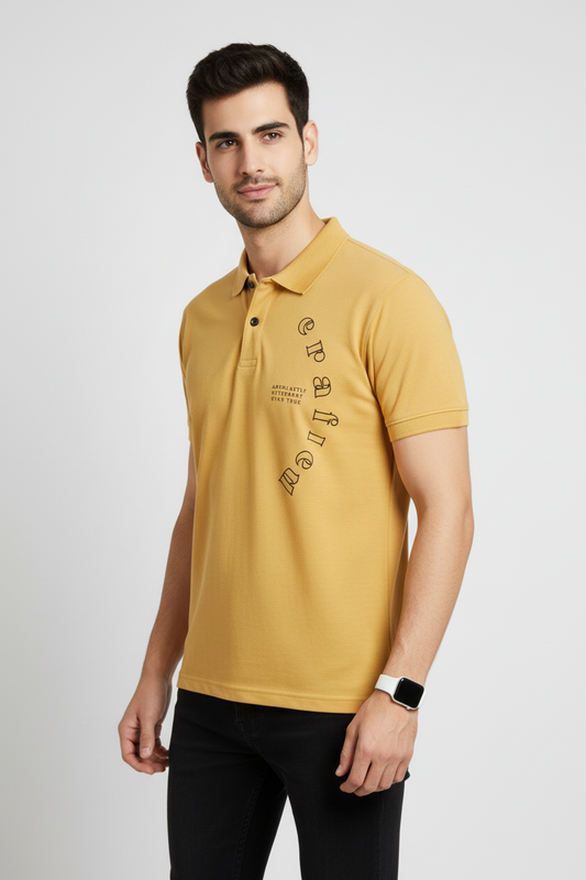 Brown Polo Printed T-Shirt
