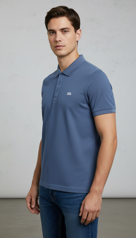 Blue Collared Polo T-Shirt